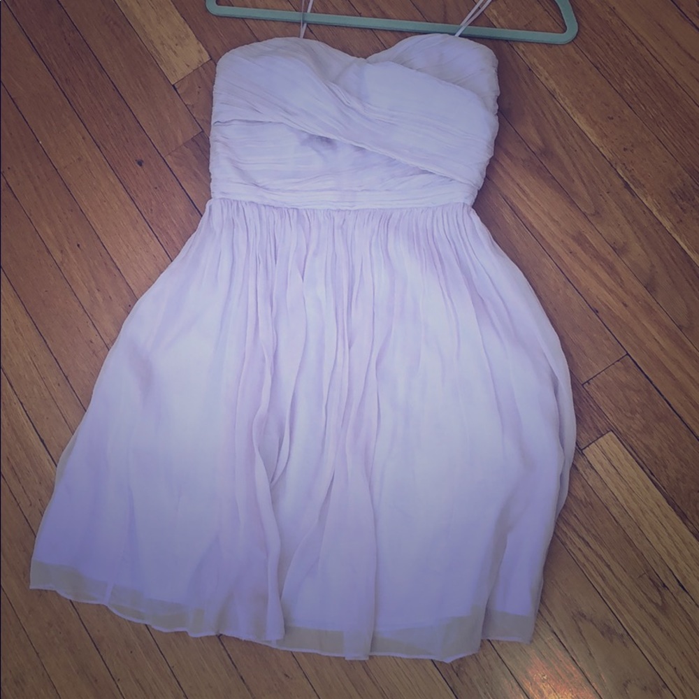 Lavender chiffon J. Crew strapless dress